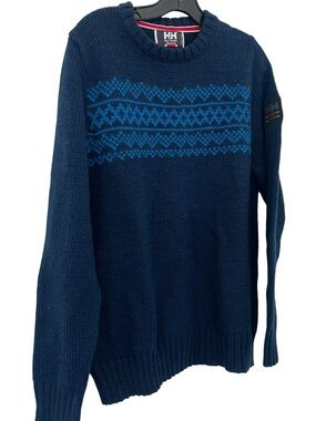 HELLY HANSEN Wool Blend Knit Men’s Sweater Lightweight Size M